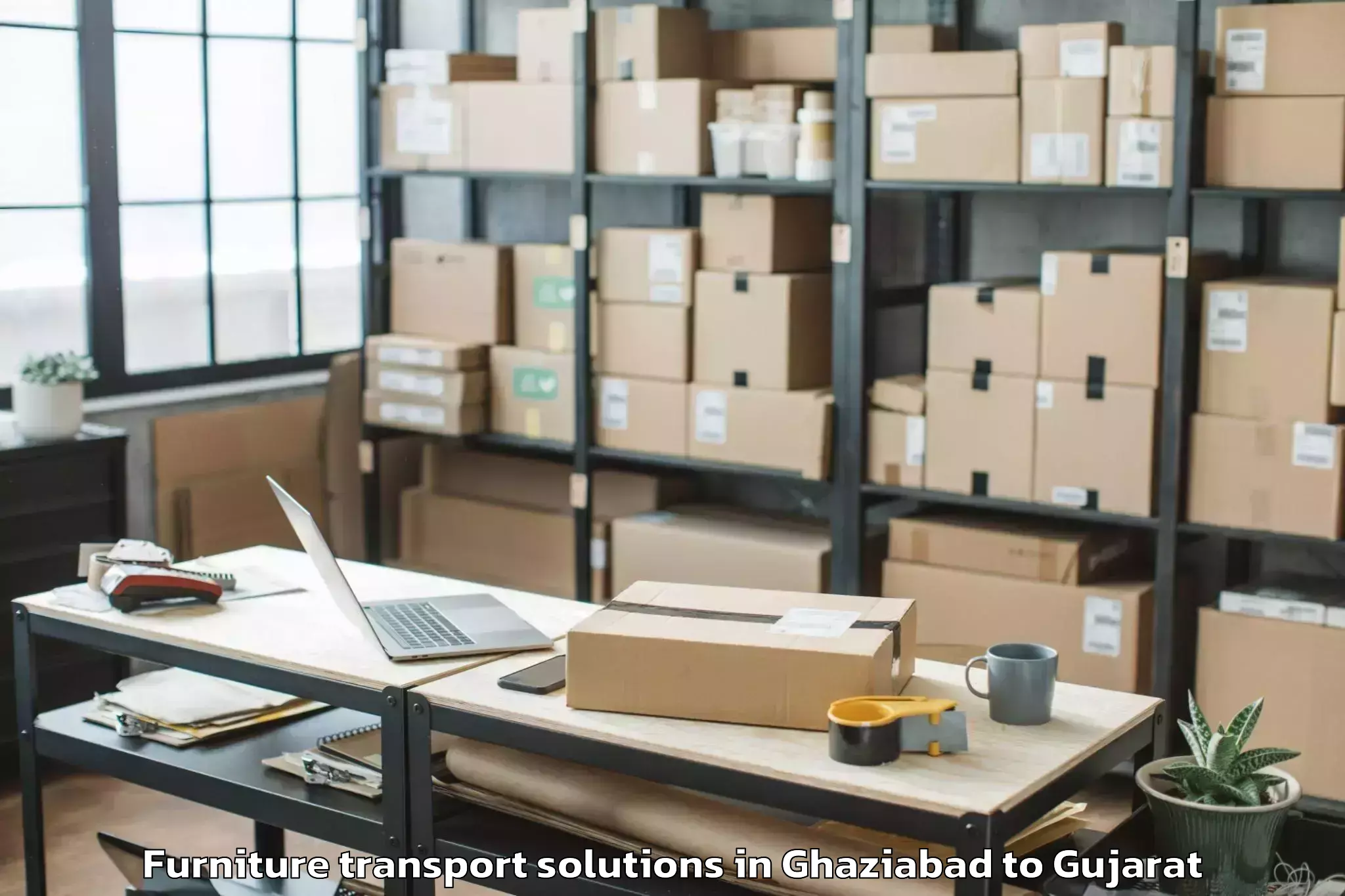 Professional Ghaziabad to Patan Veraval Furniture Transport Solutions